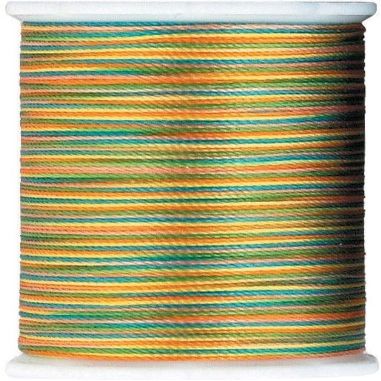 Clover Variegated Silk Threads Size 8, 20 -Yard, 1 Spool-Yellow/Green/Orange