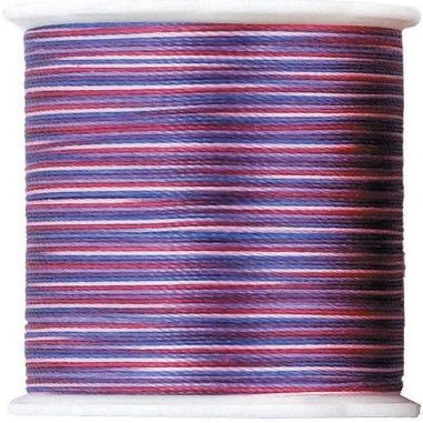Clover Variegated Silk Threads Size 8, 20 -Yard, 1 Spool-Purple/Rose/Blue