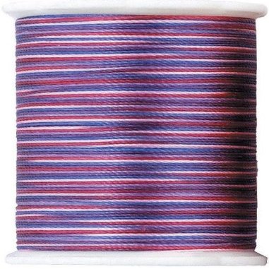 Clover Variegated Silk Threads Size 8, 20 -Yard, 1 Spool-Purple/Rose/Blue