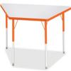 Jonti-Craft Berries 6438JCA114 Trapezoid Activity Tables, A-Height (24"-31" Adjustable Height), 24" x 48", Gray/Orange/Gray view 1