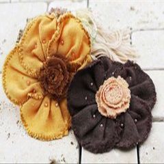 Prima 531898 Pasa De Chat Flower Embellishment, Brown, 3-1/2-Inch