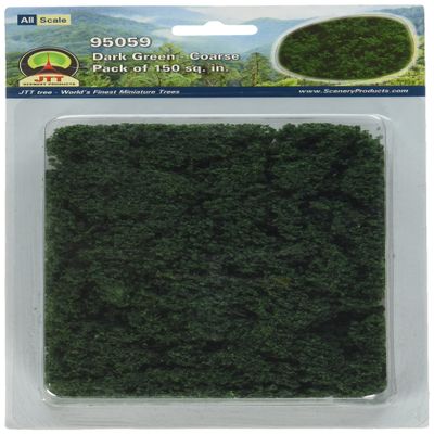 JTT Landscaping Material - Foliage Fiber Clusters, Dark Green, Coarse