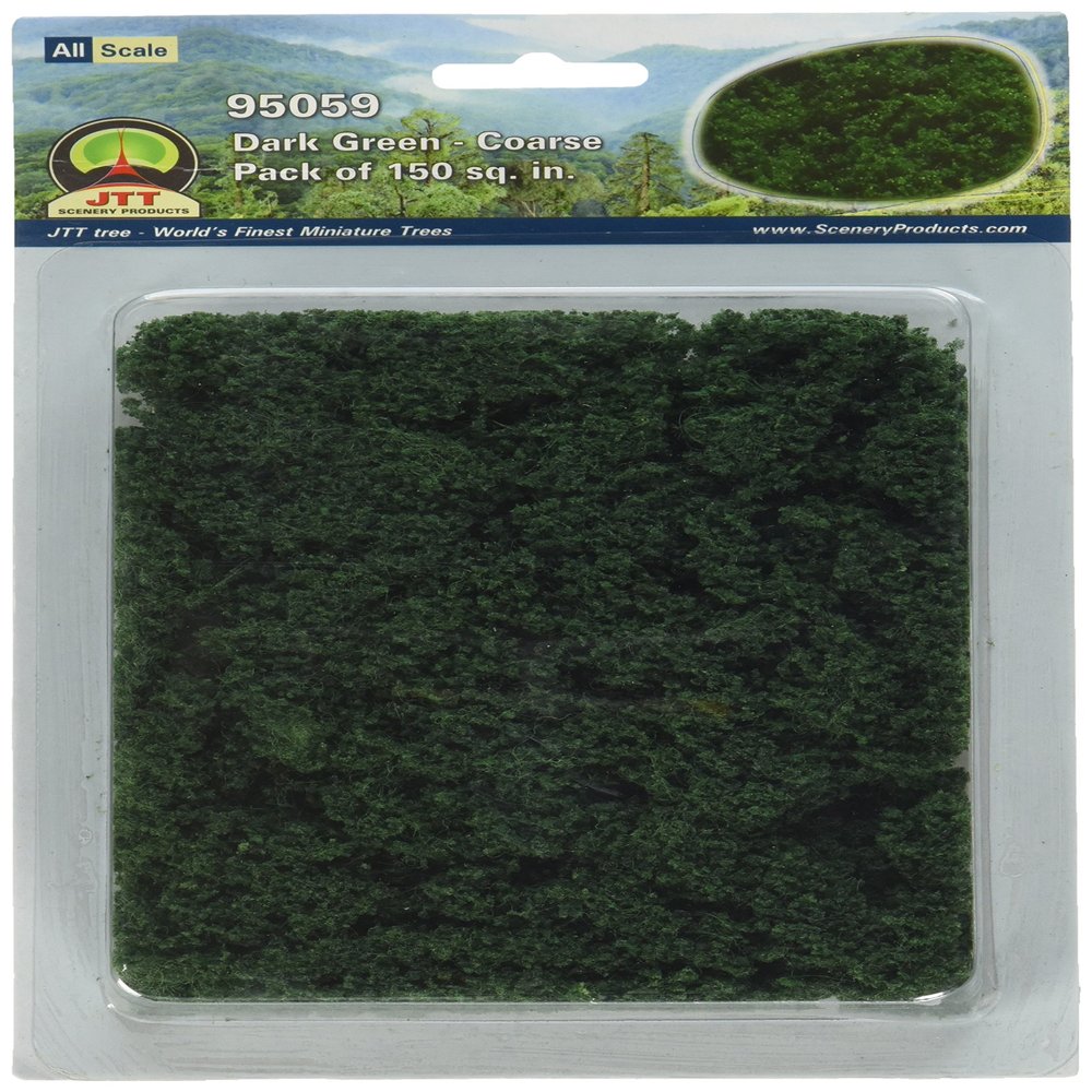 JTT Landscaping Material - Foliage Fiber Clusters, Dark Green, Coarse