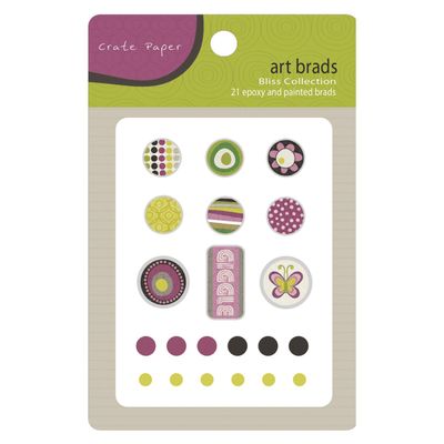 Crate Paper Bliss Art Brads 21/Pkg, Epoxy and Painted