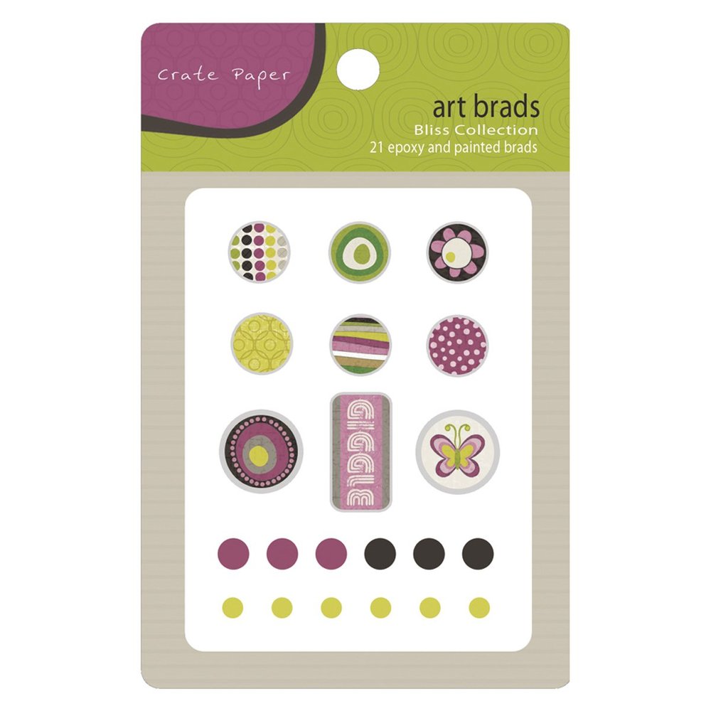 Crate Paper Bliss Art Brads 21/Pkg, Epoxy and Painted