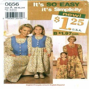 Simplicity 0656 Sewing Pattern Misses & Girls Matching Dresses
