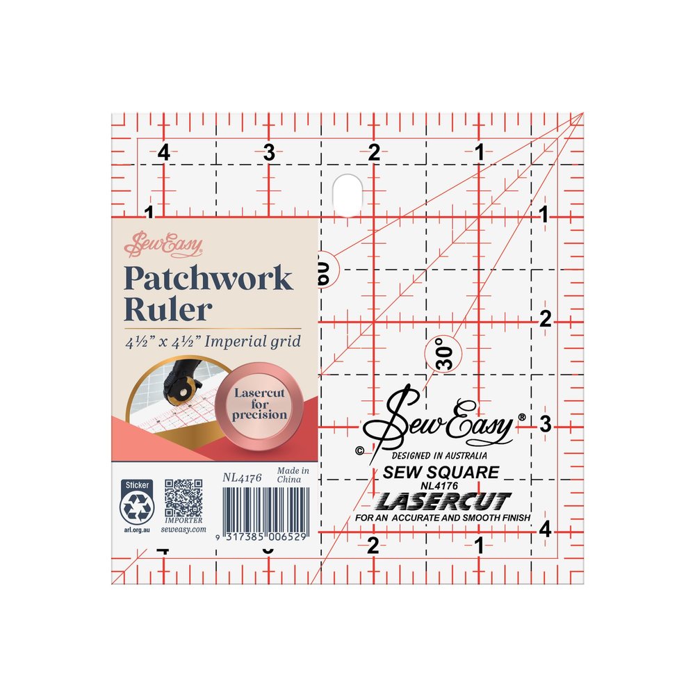 Tacony Corporation SewEasy Square Quilt Ruler, 4.5" by 4.5"