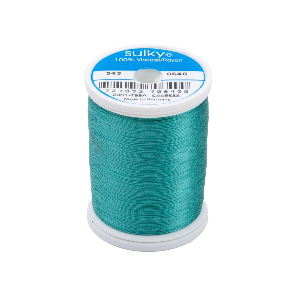 Sulky Of America 268d 40wt 2-Ply Rayon Thread, 850 yd, Medium Aqua