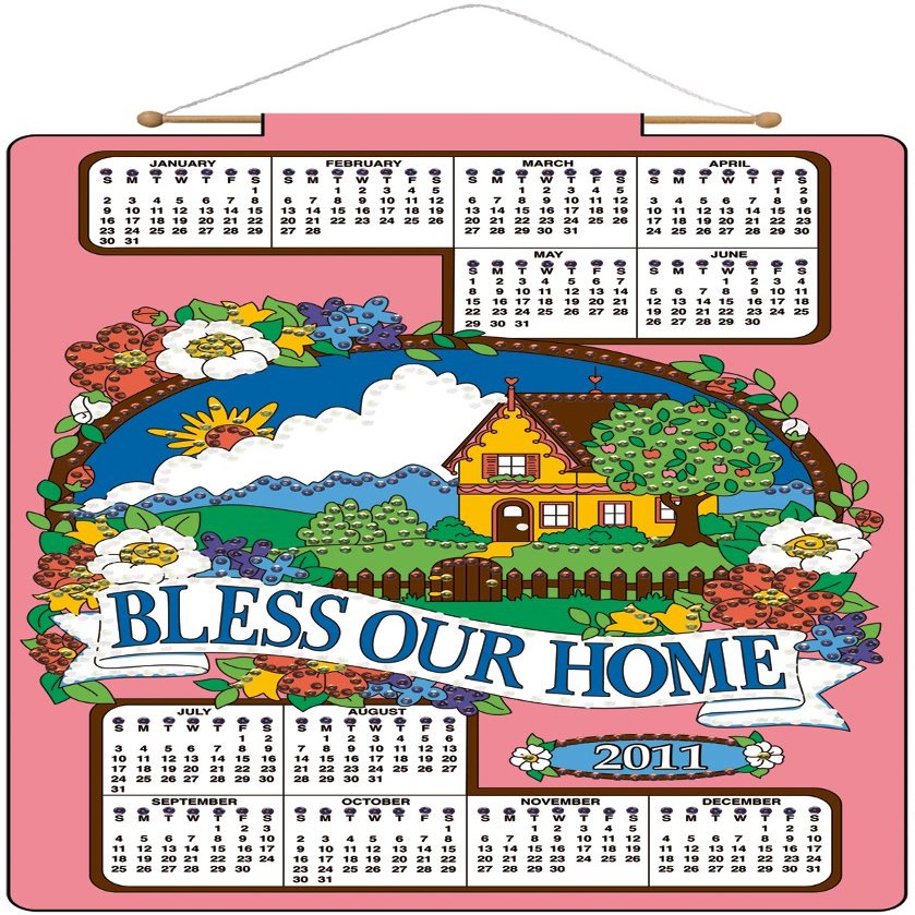 Bucilla Bless Our Home 2011 Jeweled Felt 16x24 Calendar Kit