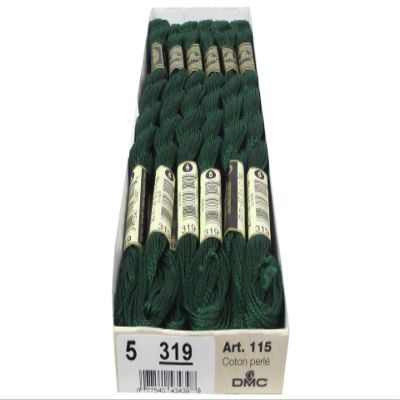 DMC Pearl Cotton Skein Size 5 #319 Shadow Green (12 skeins)