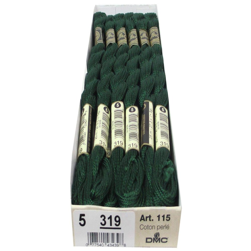 DMC Pearl Cotton Skein Size 5 #319 Shadow Green (12 skeins)