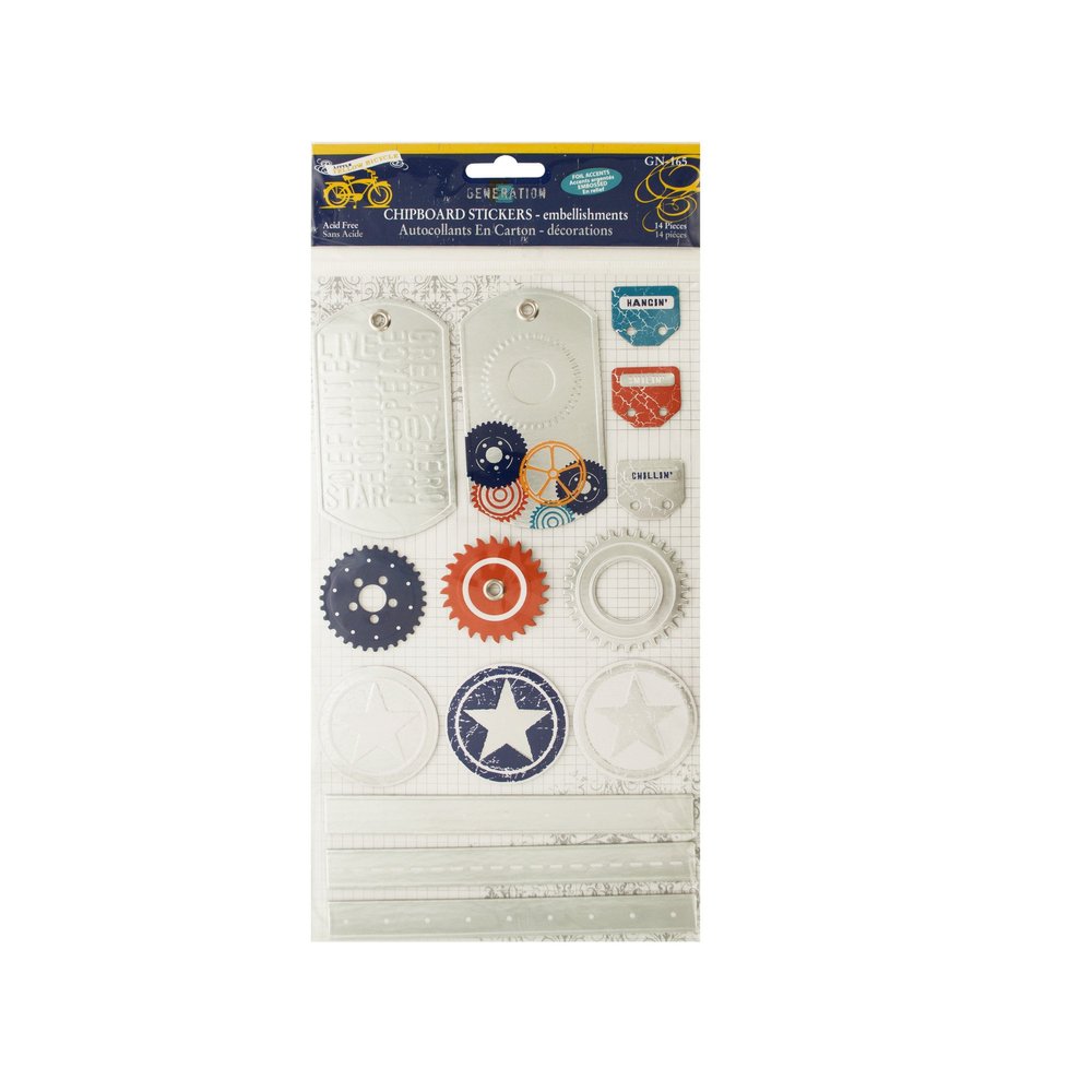 bulk buys Generation Z Chipboard Embellishment Stickers with Foil Accents