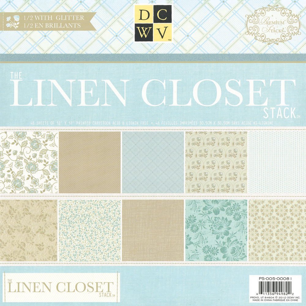 DCWV PS-005-00081 12 by 12 Linen Premium Stack GLTR