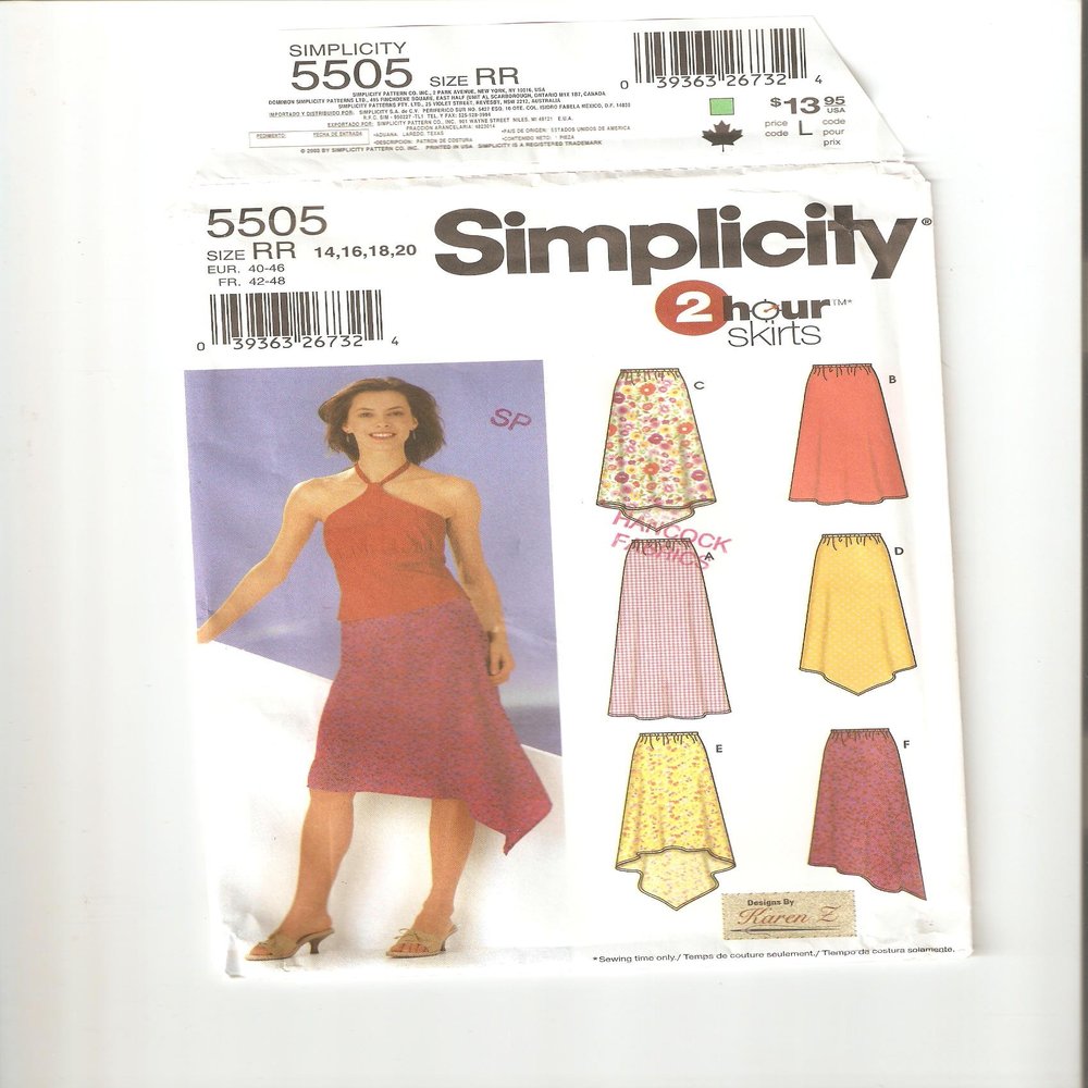 Simplicity pattern 5505 (Size RR / 14,16,18,20)