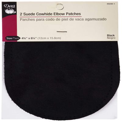 Dritz 55230-1 Suede Elbow Patches, Black, 4-3/4 x 6-1/2-Inch (2-Count)