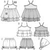 Burda Pattern 9584 Size (6M-9M-12M-2-3) Baby Girl Top Dress Panties Bandana view 3