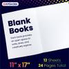 Hygloss Blank Books - Bulk 6 Pack 11" x 17" Jumbo White Paperback Blank Books for Kids to Write Stories, Doodle, Arts & Crafts Plain Drawing Sketchbook, Unlined Journal, Notebook Without Lines view 2