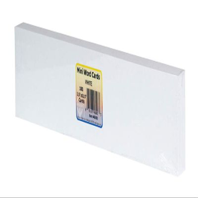 Hygloss Products Word Cards, 2.5" x 11.5" Size, Ultra White (43003)