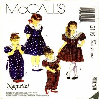 McCall's 5116 Sewing Pattern Girls Nanette Dress Jumpsuit Headband Size 4 - 5 - 6