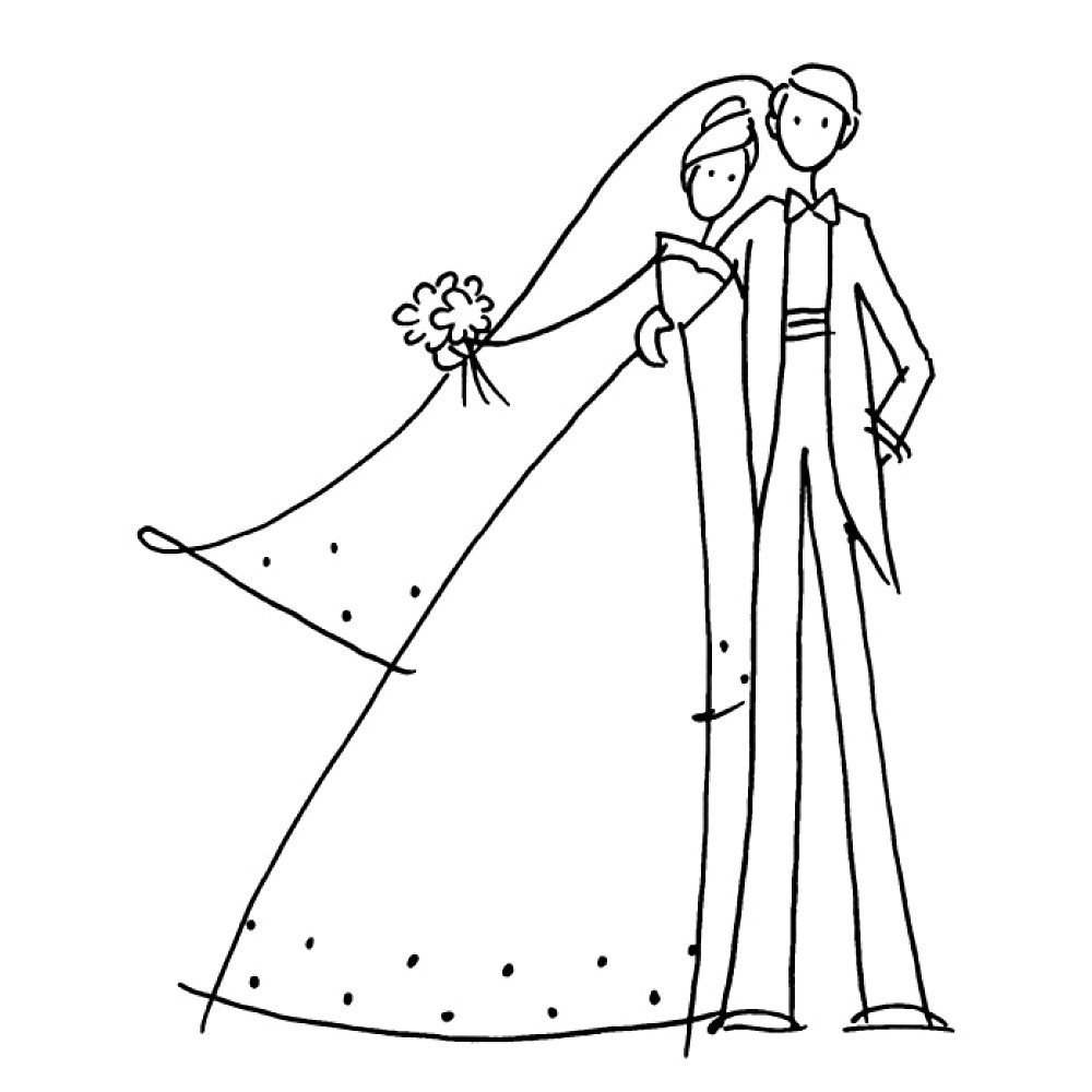 Cling Happy Couple - Rubber Stamps