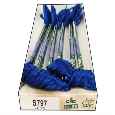 DMC 1008F-S797 Shiny Radiant Satin Floss, Royal Blue, 8.7-Yard