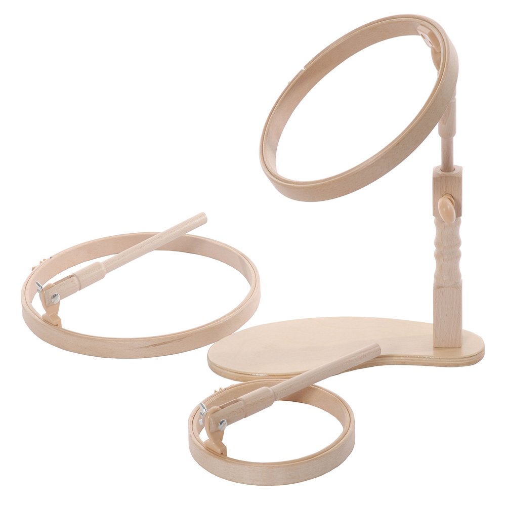 Elbesee 15 cm, 20 cm & 25 cm Wood Hoop seat Frame Set 6", 8" & 10", Brown, 34 x 30 x 22 cm