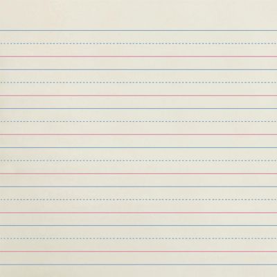 School Smart Red & Blue Newsprint Paper, 3/4 Inch Ruled, 11 x 8-1/2 Inches, 500 Sheets, White