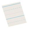 School Smart Red & Blue Newsprint Paper, 3/4 Inch Ruled, 11 x 8-1/2 Inches, 500 Sheets, White view 2