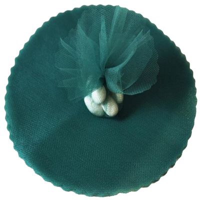 100 Hunter Green Scalloped Tulle Circles 9" Wedding Favor Wrap