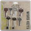Idea-Ology Metal Word Keys 1.5 To 3 7/Pkg-Antique Nickel, Brass & Copper view 1