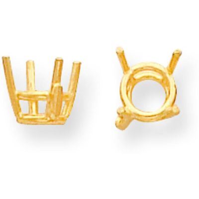 FindingKing 14K Gold 4 Prong Round Basket Setting 3.1mm
