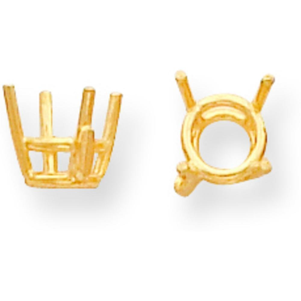 FindingKing 14K Gold 4 Prong Round Basket Setting 3.1mm