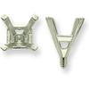14K White Gold 4 Prong Princess Peg Center Head 6.75mm Jewelry Making Finding view 1