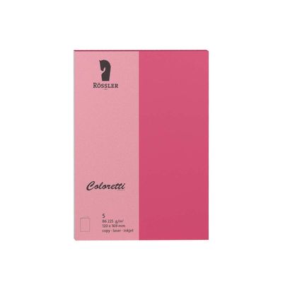 Rssler Coloretti B6 HD Cards, Density: 220 g/m, Pack of 5 Pink