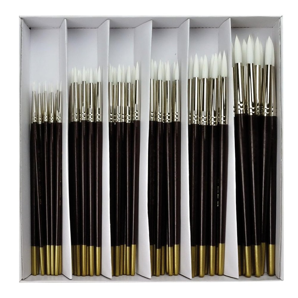 Royal and Langnickel White Taklon Round Set of 72