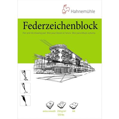 Federzeichenblock Pen Pad 250g/m, Sketchpad, Tam A4, 10 Fls.