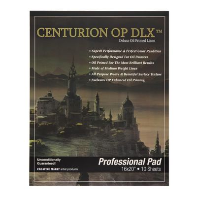 Centurion Deluxe Oil Primed Linen Pad 16"x20" 10 Sheets Per Pad 11 oz. No Bleed Pages, Lightweight, Easy to Travel Canvas Pad for Plein Air Painting