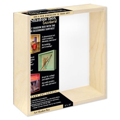 Ampersand Art Supply Museum Series Gessobord: Art Shadow Box, 12" x 12"