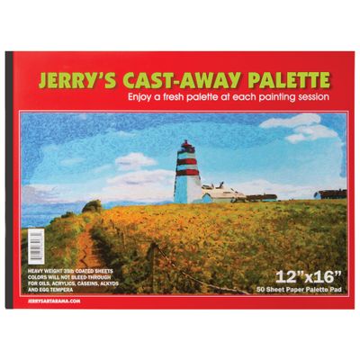 Jerry's Artarama Castaway Disposable Paper Palette Pad, 9x12, Perfect for Painting, Students, Watercolor Paper, Heavy Coated Sheets for Acrylic and Oil Paint, (50 Sheets)