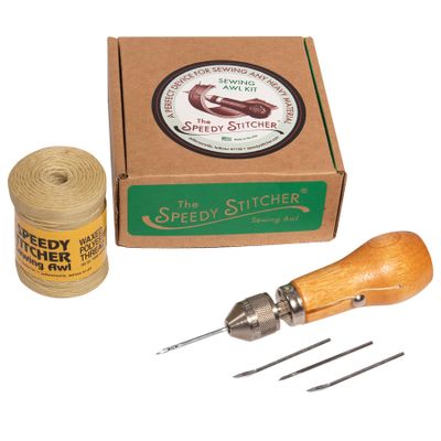Speedy Stitcher Sewing Awl Kit with 180-yard Tube of Thread, Natural