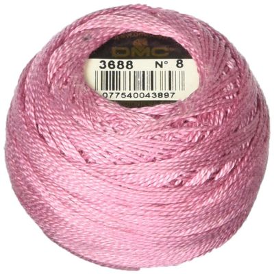DMC 116 8-3688 Pearl Cotton Thread Balls, Medium Mauve, Size 8