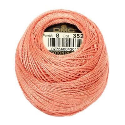 DMC 116 8-352 Pearl Cotton Thread Balls, Light Coral, Size 8