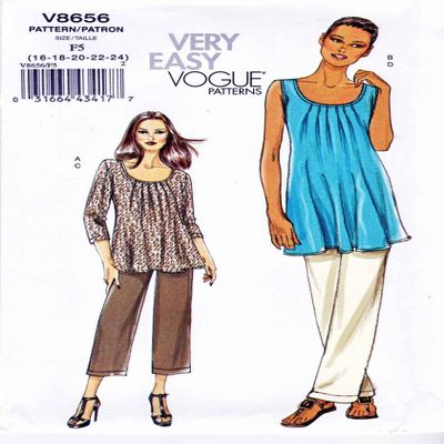 VOGUE PATTERNS V8656 Misses' Tunic and Pants, Size F5 (16-18-20-22-24)