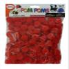 100 Craft Pom Pom Puffs - 1" RED view 1