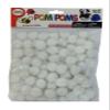 100 Craft Pom Pom Puffs - 1" White view 1