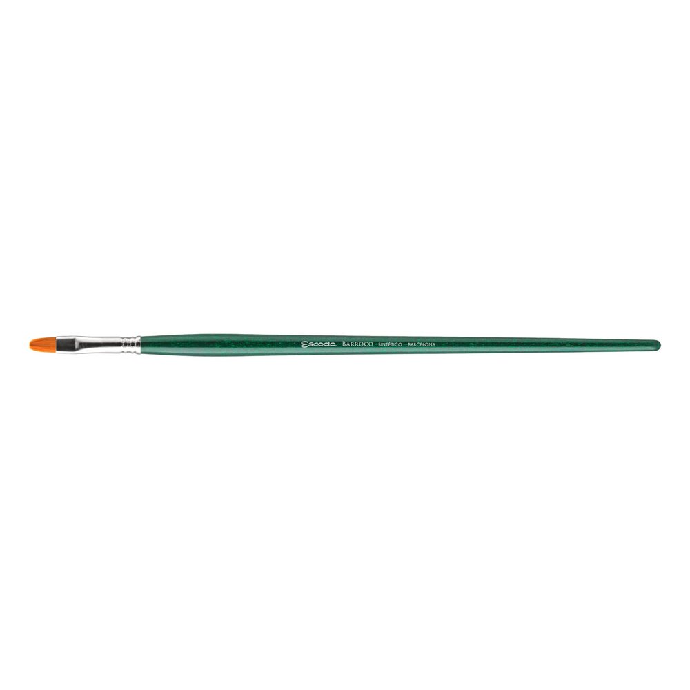 Escoda Barroco Series 2712 Artist Oil & Acrylic Paint Brush, Synthetic Gold Taklon Filament, Bright, Size 2
