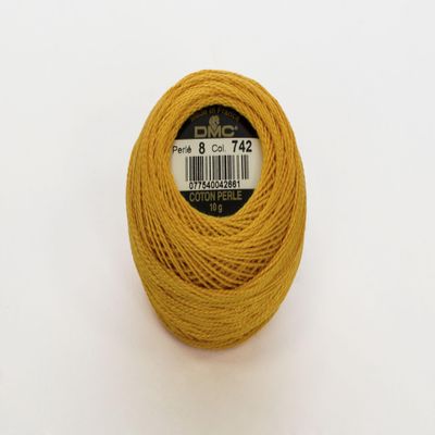 DMC Pearl Cotton Balls, Size 8, Light Tangerine