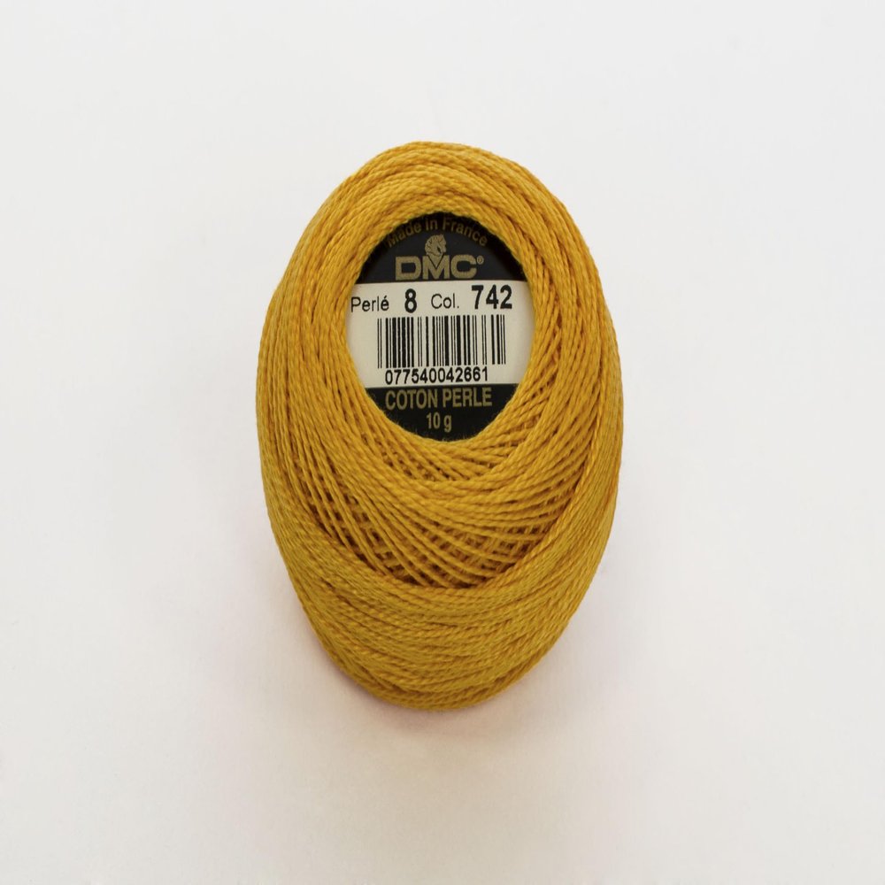 DMC Pearl Cotton Balls, Size 8, Light Tangerine