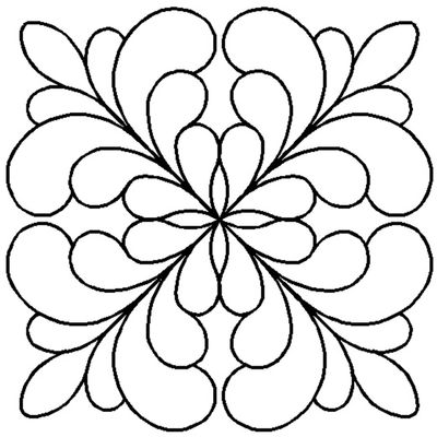 Quilting Creations Adante Feather Block Quilt Stencil, 7"
