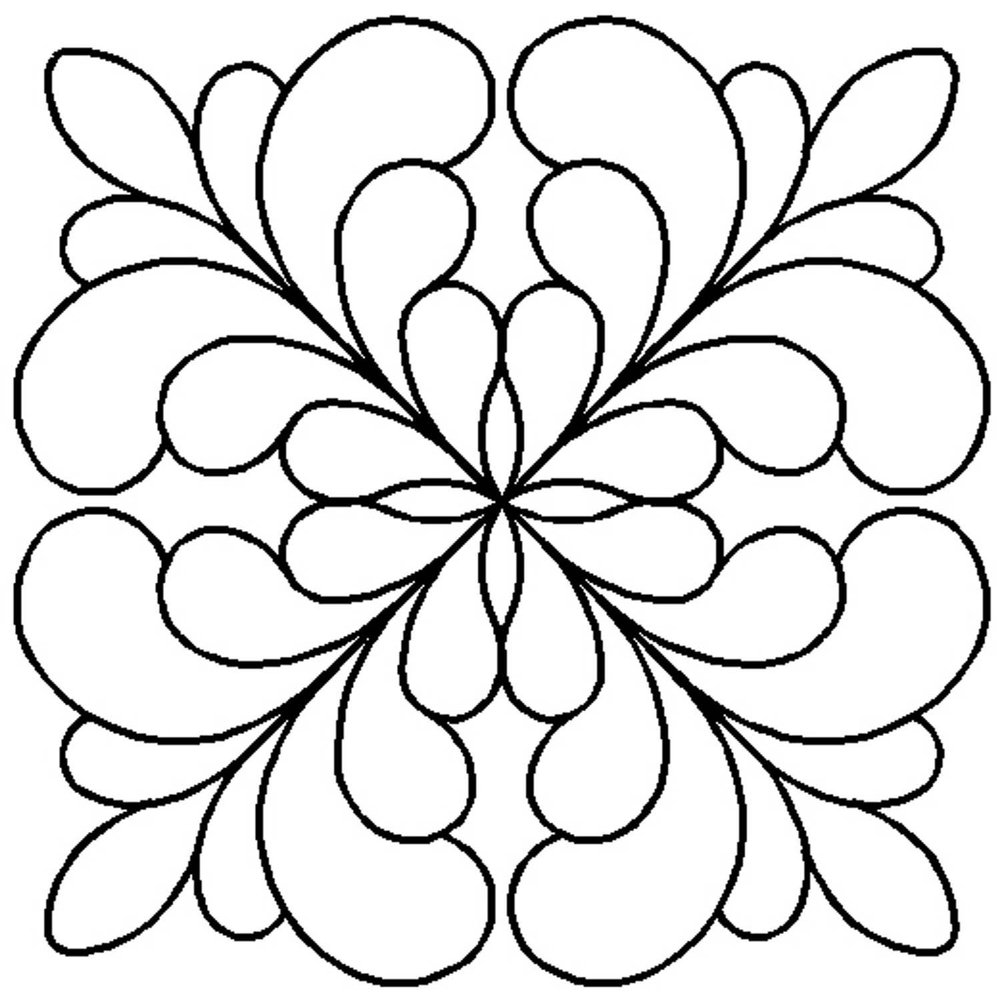 Quilting Creations Adante Feather Block Quilt Stencil, 7"